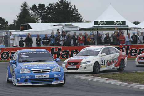 Chevrolet og Honda – her med Henrik Lundgaard (8) og Jens Møller (31) – forventes at have gode chancer ved Padborg Super Prix.